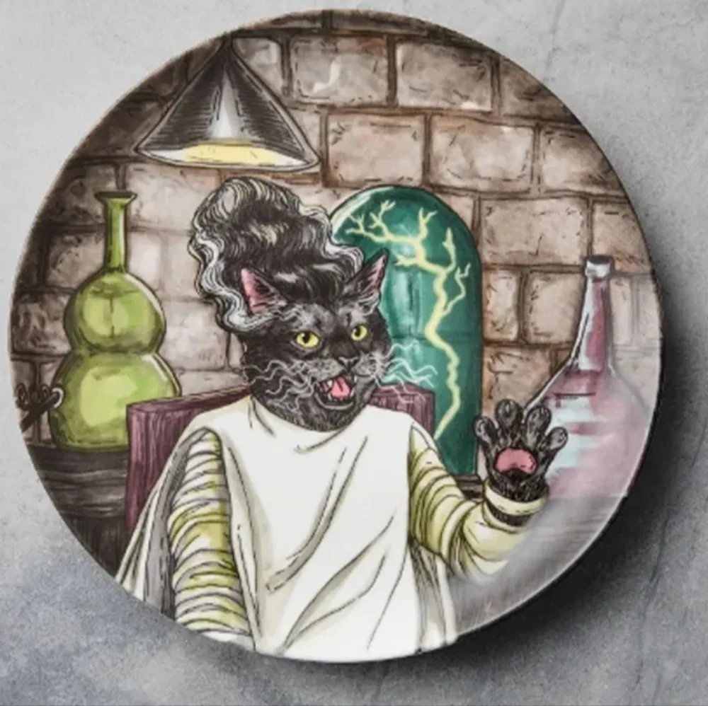 ❤️BUY 5 GET 3 FREE West Elm Dapper Animal Halloween Salad Plate,Retail $14.00 US